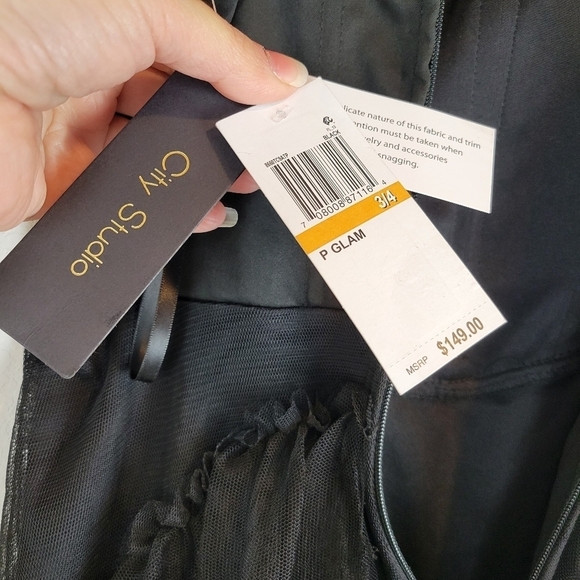 NWT City Studios Junior Sweetheart-Neck Tiered Dress on Blacl Size 12 - Picture 9 of 13